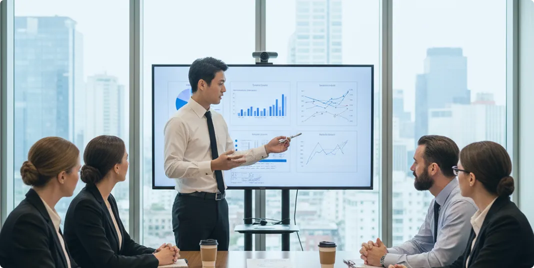 海外拠点の立ち上げや国際プロジェクトに挑戦している様子の写真